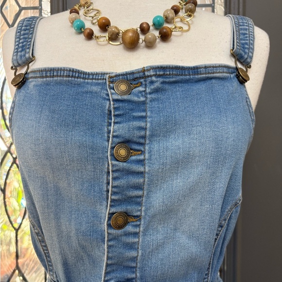 Wax Jean Denim Stretch Button-Up Overall Dress Size 3X - Picture 3 of 10
